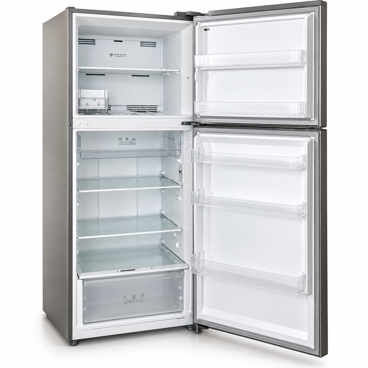 Daewoo FR-559VSIN 413L No-Frost Top Mount Refrigerator – Stainless Steel