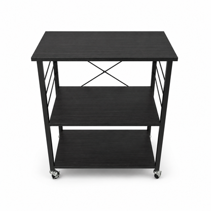 3-Tier Rolling Kitchen Storage Cart with Wheels – Black