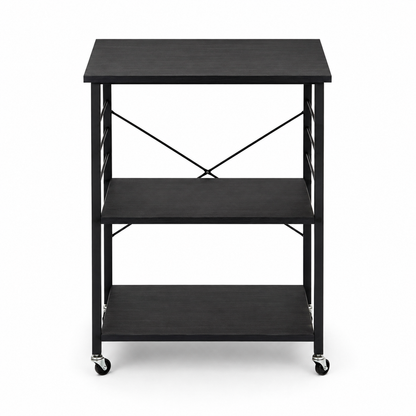 3-Tier Rolling Kitchen Storage Cart with Wheels – Black