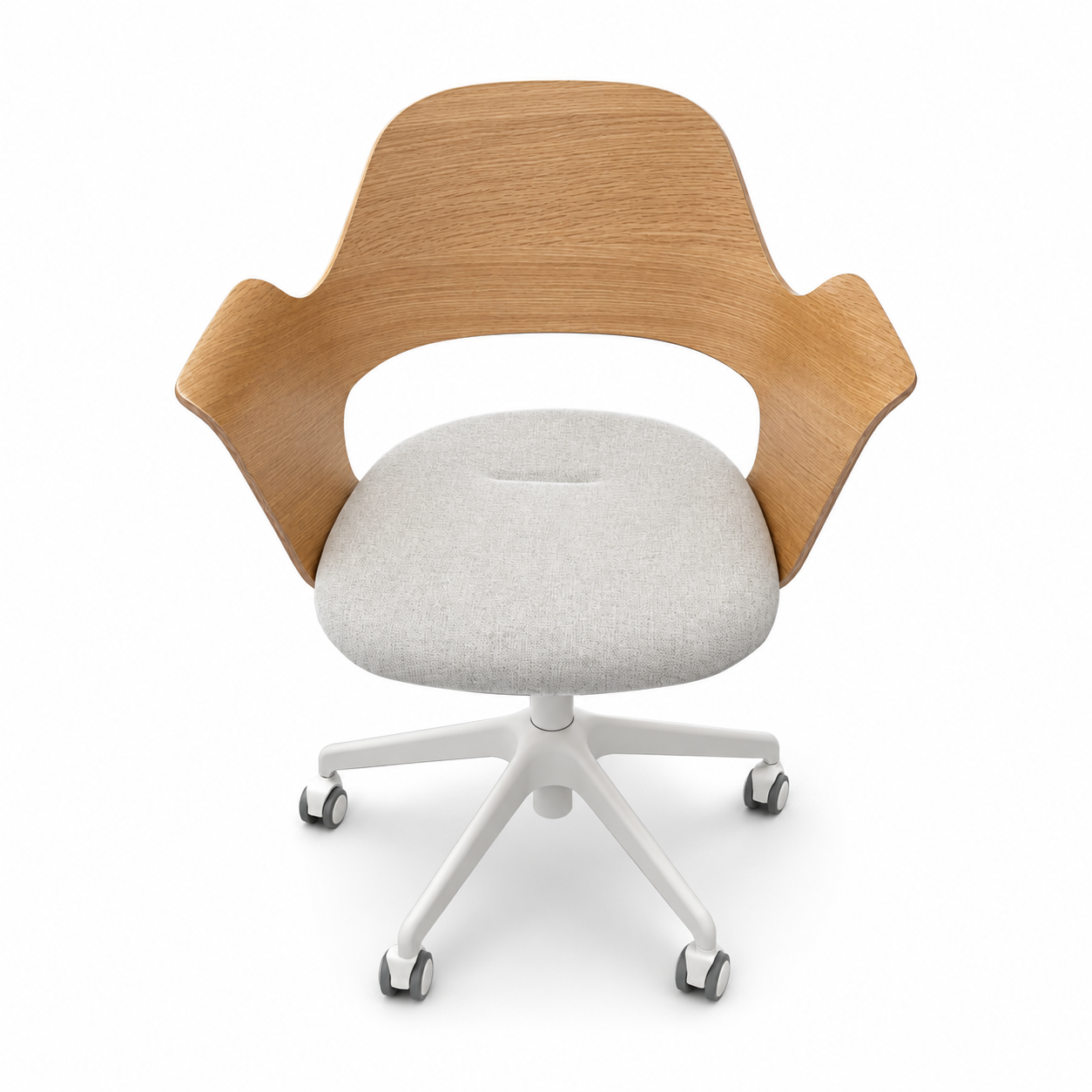 IKEA FJÄLLBERGET Conference Chair with Castors – White Stained Oak Veneer / Gunnared Beige
