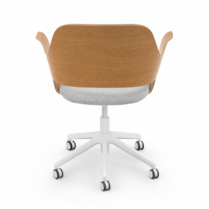 IKEA FJÄLLBERGET Conference Chair with Castors – White Stained Oak Veneer / Gunnared Beige
