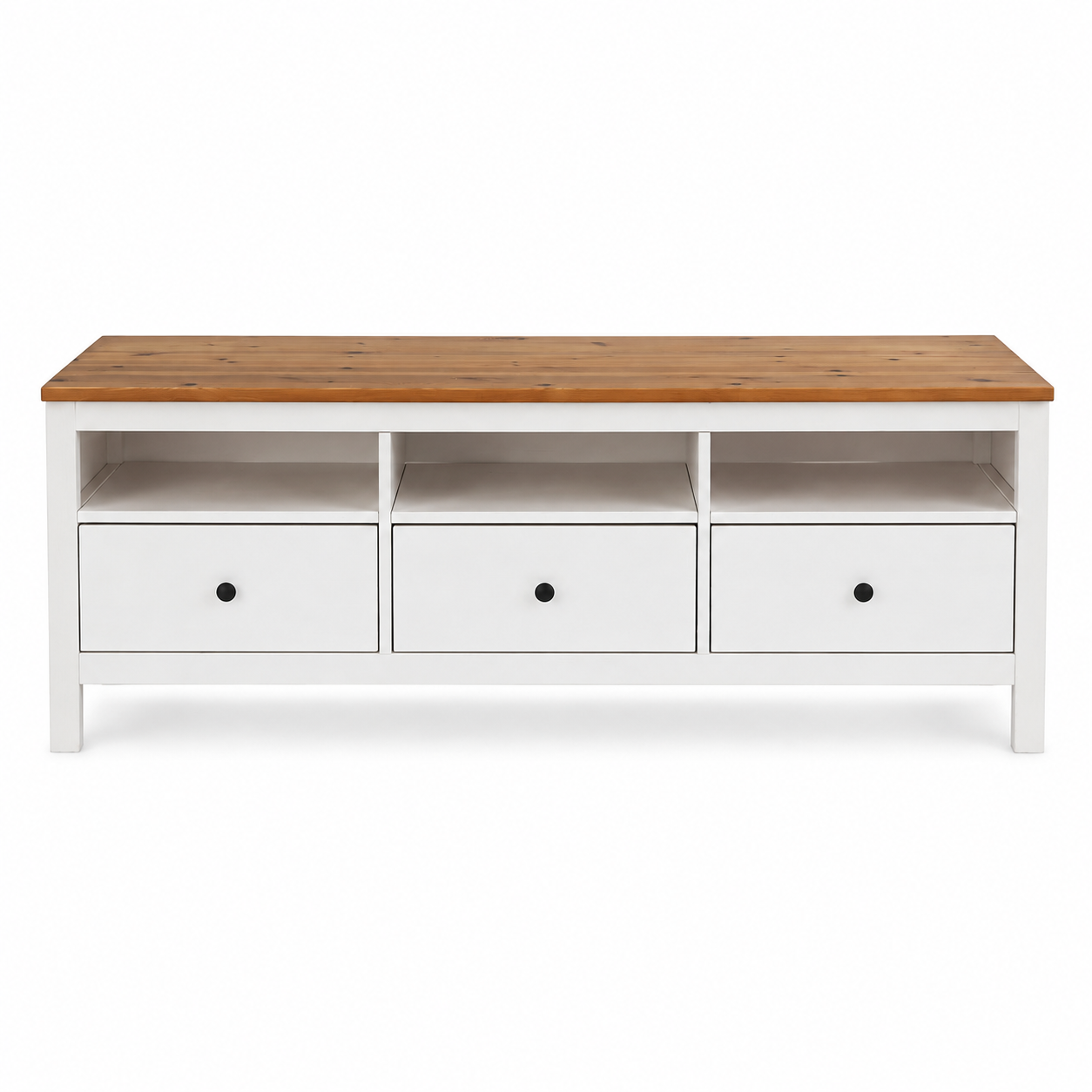 IKEA HEMNES TV Bench – White Stain / Light Brown – 148 × 47 × 57 cm