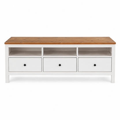 IKEA HEMNES TV Bench – White Stain / Light Brown – 148 × 47 × 57 cm