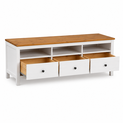 IKEA HEMNES TV Bench – White Stain / Light Brown – 148 × 47 × 57 cm