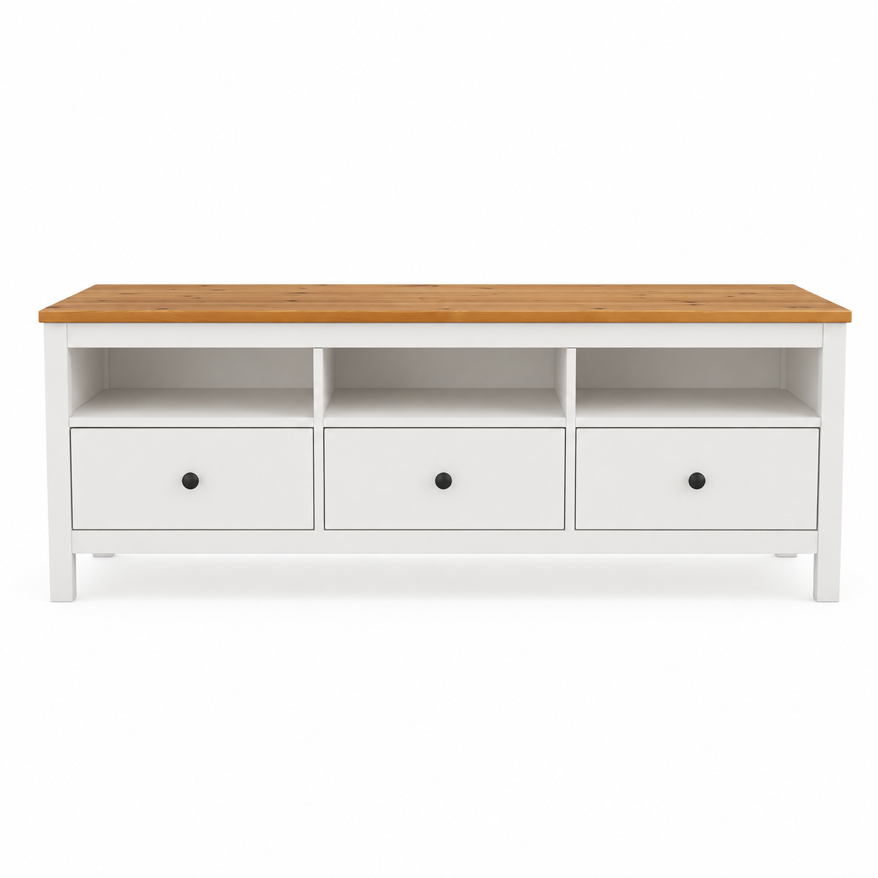 IKEA HEMNES TV Bench – White Stain / Light Brown – 148 × 47 × 57 cm