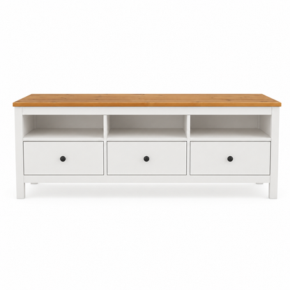 IKEA HEMNES TV Bench – White Stain / Light Brown – 148 × 47 × 57 cm
