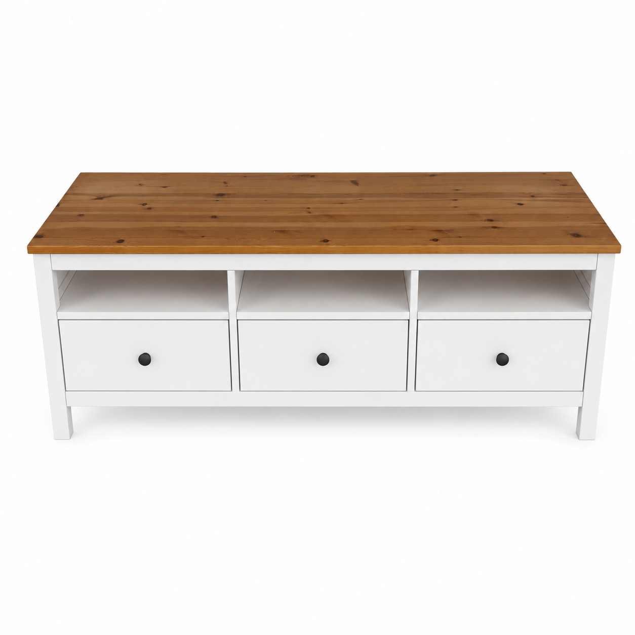 IKEA HEMNES TV Bench – White Stain / Light Brown – 148 × 47 × 57 cm