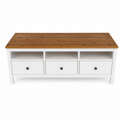 IKEA HEMNES TV Bench – White Stain / Light Brown – 148 × 47 × 57 cm