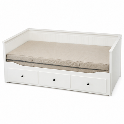 IKEA HEMNES Day-Bed with 3 Drawers &amp; 2 Mattresses – White – 80 × 200 / 160 × 200 cm