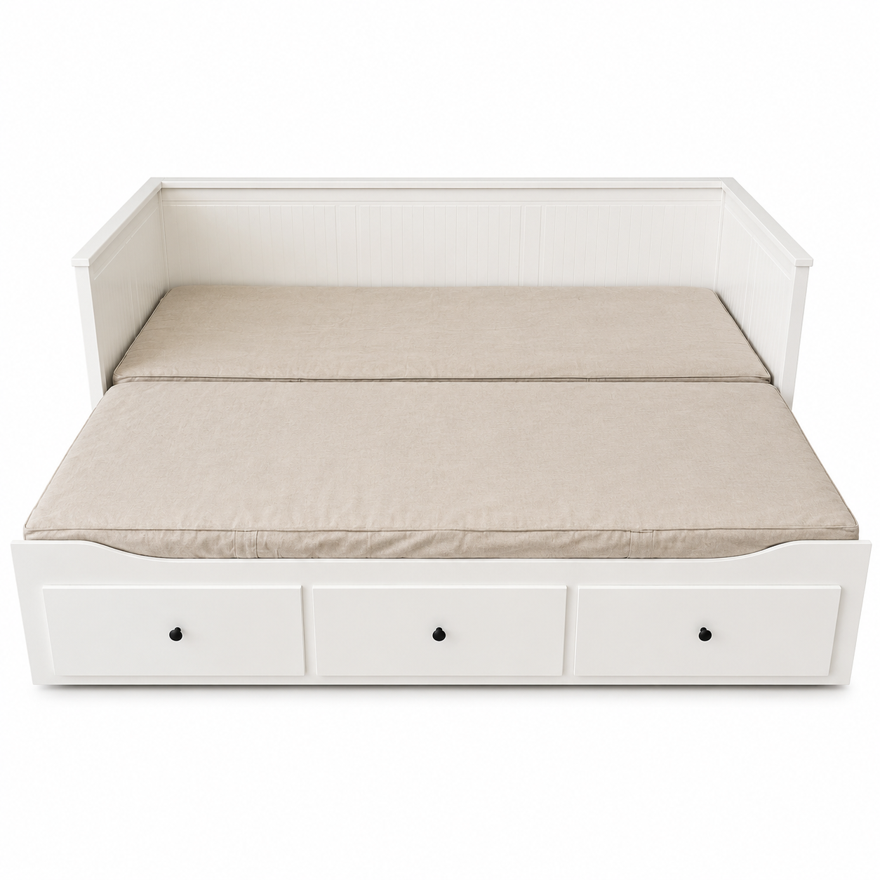 IKEA HEMNES Day-Bed with 3 Drawers &amp; 2 Mattresses – White – 80 × 200 / 160 × 200 cm