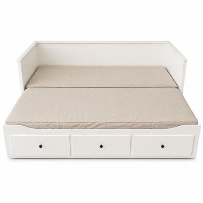 IKEA HEMNES Day-Bed with 3 Drawers &amp; 2 Mattresses – White – 80 × 200 / 160 × 200 cm