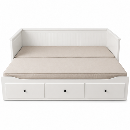 IKEA HEMNES Day-Bed with 3 Drawers &amp; 2 Mattresses – White – 80 × 200 / 160 × 200 cm