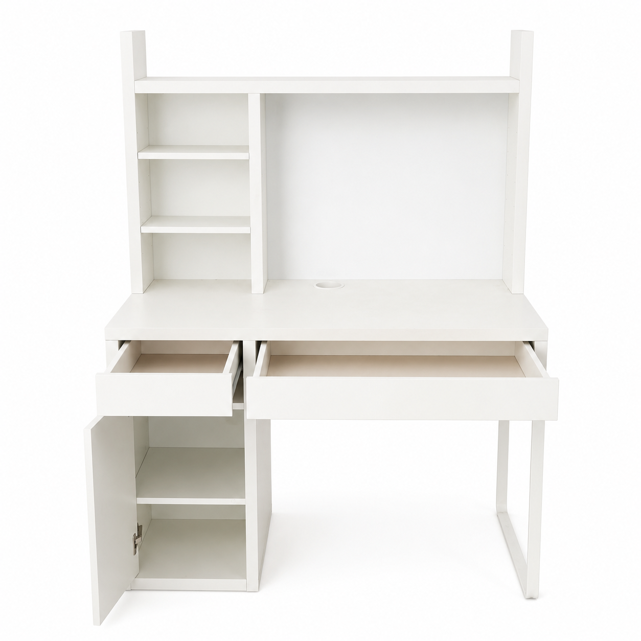 IKEA MICKE Desk with High Add-On Unit – White – 105 × 50 × 140 cm