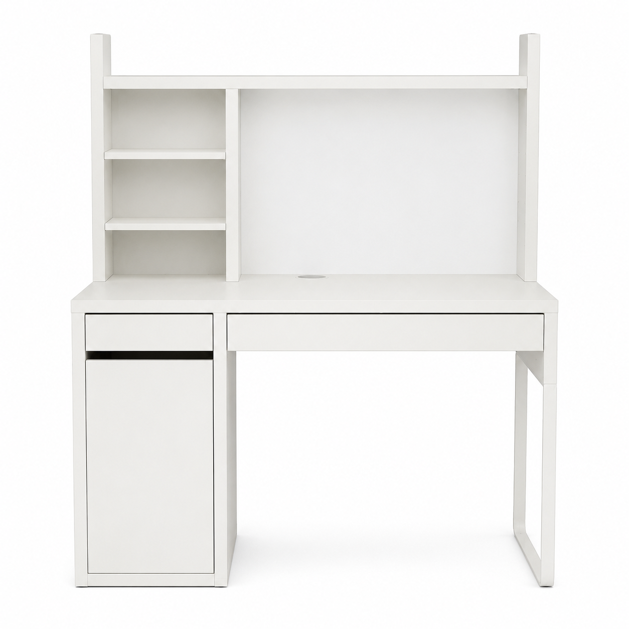 IKEA MICKE Desk with High Add-On Unit – White – 105 × 50 × 140 cm