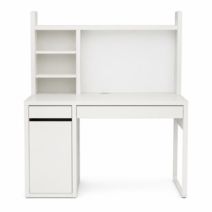 IKEA MICKE Desk with High Add-On Unit – White – 105 × 50 × 140 cm