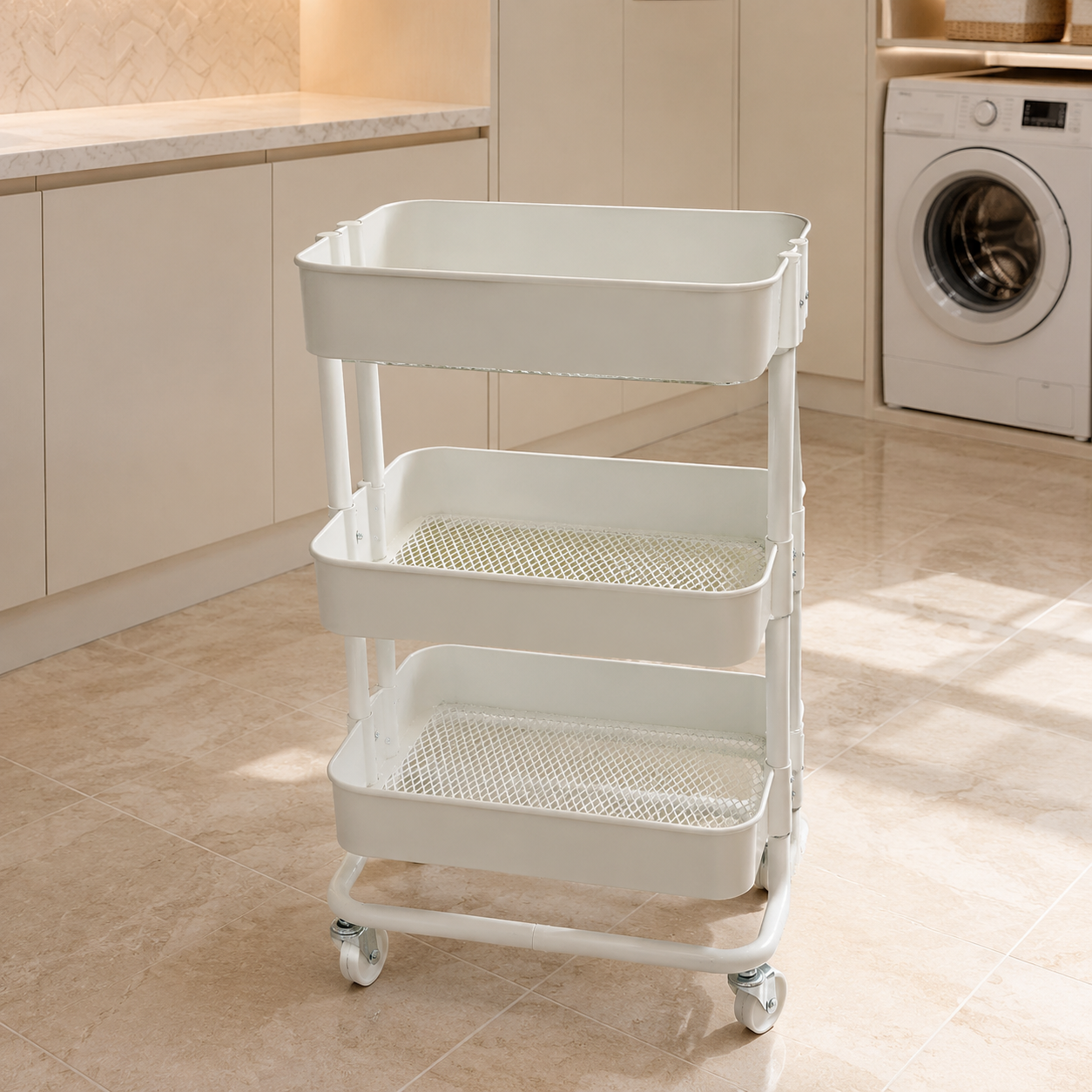 IKEA RÅSKOG 3-Tier Trolley – White – Rolling Storage Cart