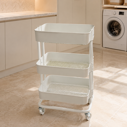 IKEA RÅSKOG 3-Tier Trolley – White – Rolling Storage Cart