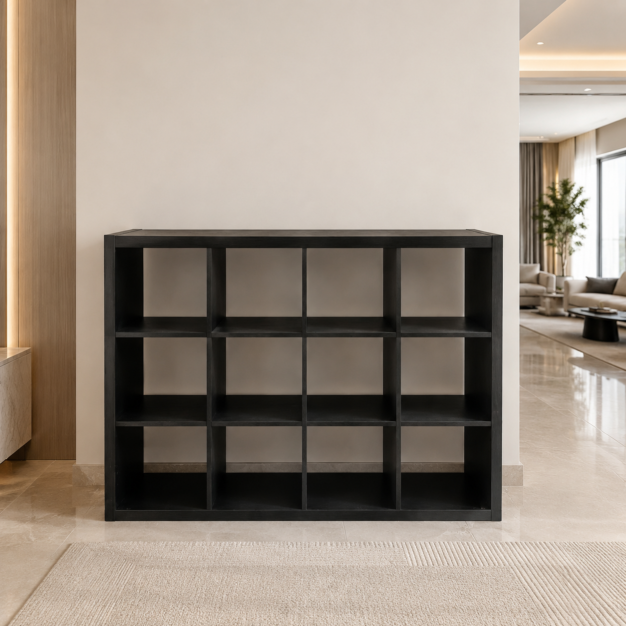 IKEA KALLAX 12-Cube Shelving Unit – Black-Brown – 147 × 39 × 112 cm