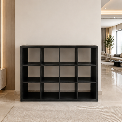 IKEA KALLAX 12-Cube Shelving Unit – Black-Brown – 147 × 39 × 112 cm