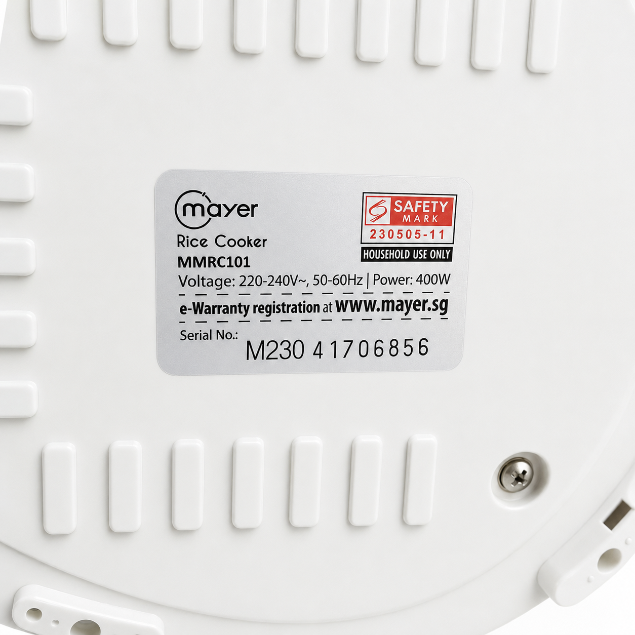 Mayer MMRC101 1.0L Rice Cooker with Steamer Tray – 400W