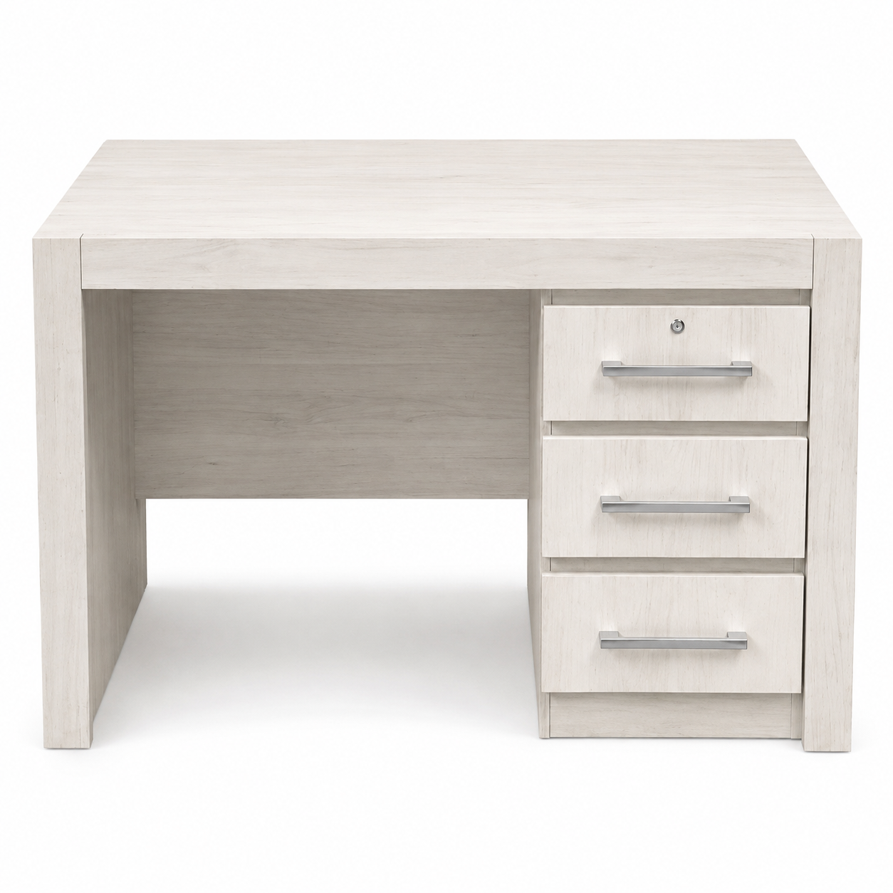Home Box Lisbon 3-Drawer Study & Office Desk – White – 120 × 60 × 75 cm