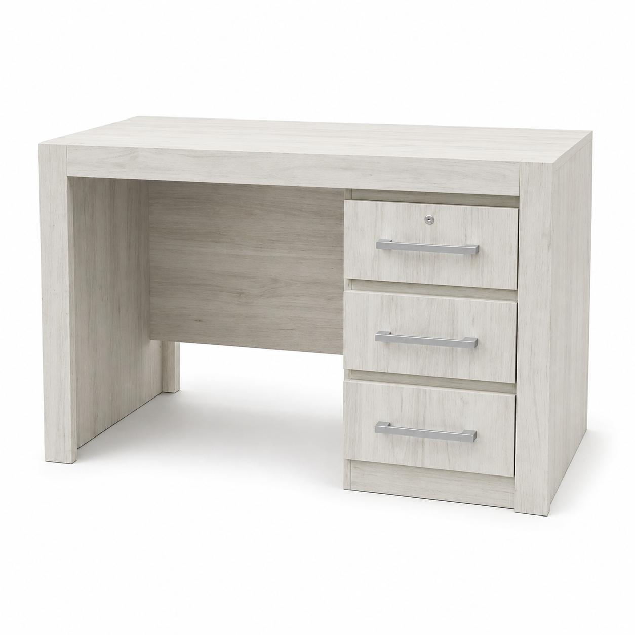Home Box Lisbon 3-Drawer Study & Office Desk – White – 120 × 60 × 75 cm