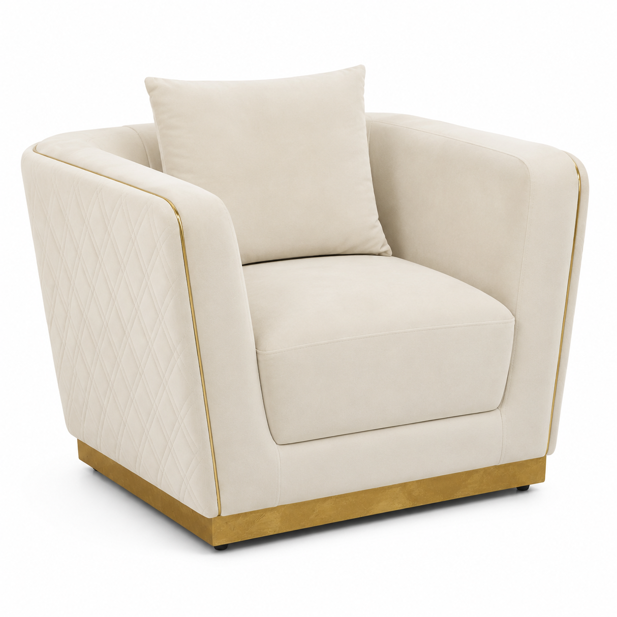 Home Centre Griffin Velvet Armchair – Beige – 100 × 86 × 69 cm