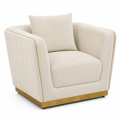 Home Centre Griffin Velvet Armchair – Beige – 100 × 86 × 69 cm