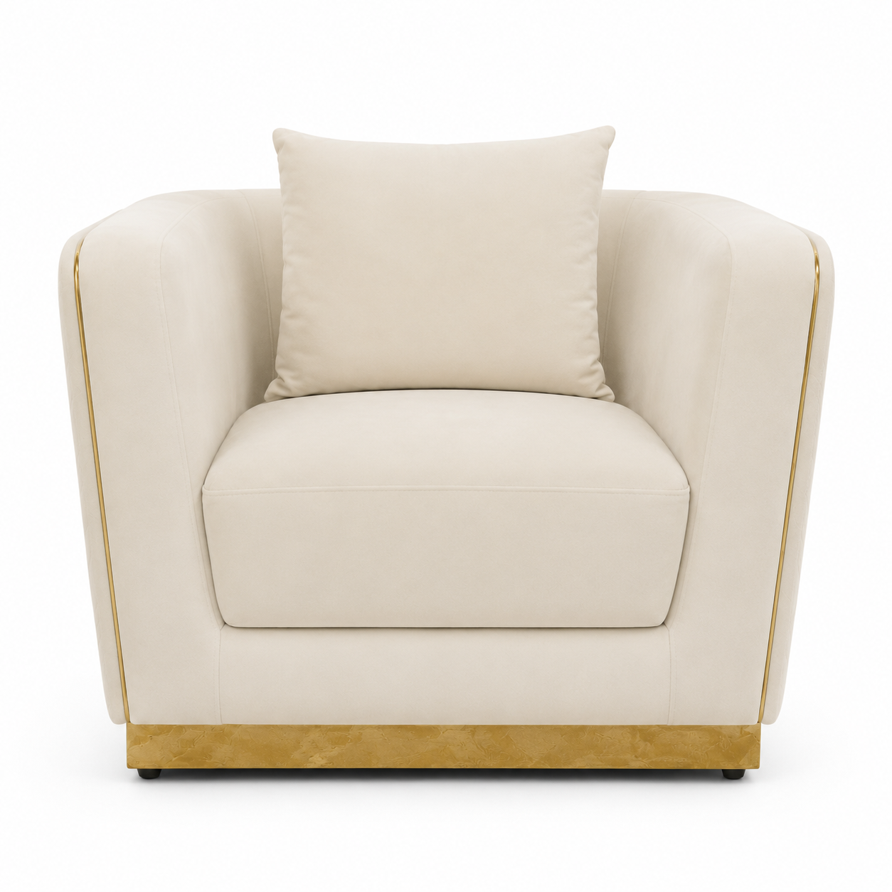 Home Centre Griffin Velvet Armchair – Beige – 100 × 86 × 69 cm