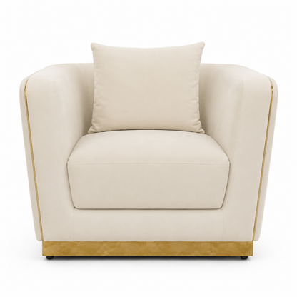 Home Centre Griffin Velvet Armchair – Beige – 100 × 86 × 69 cm