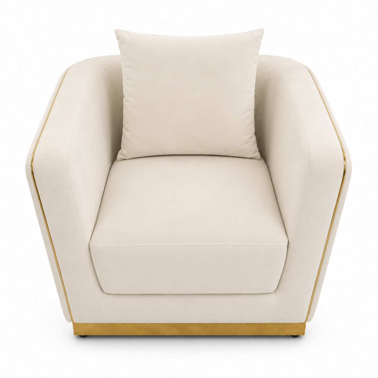 Home Centre Griffin Velvet Armchair – Beige – 100 × 86 × 69 cm
