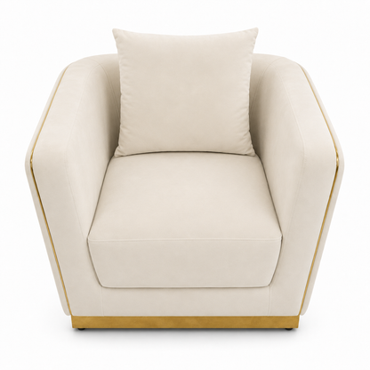 Home Centre Griffin Velvet Armchair – Beige – 100 × 86 × 69 cm
