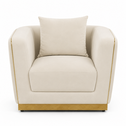 Home Centre Griffin Velvet Armchair – Beige – 100 × 86 × 69 cm