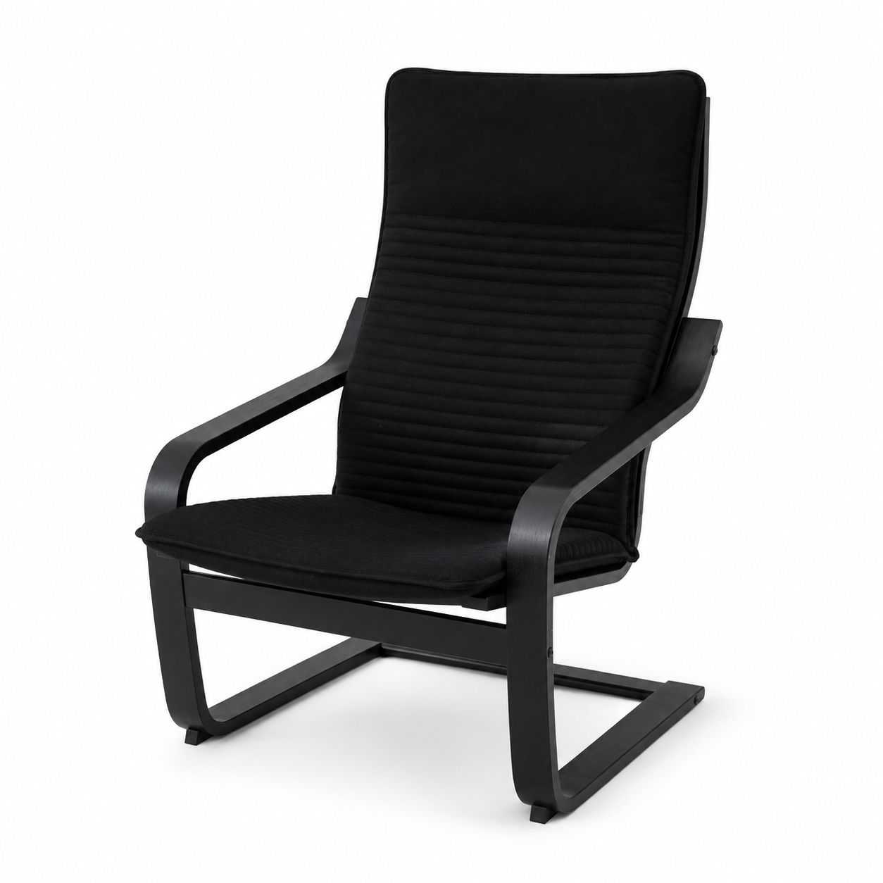 IKEA POÄNG Armchair with Knisa Black Cushion – Black-Brown – 68 × 83 × 100 cm