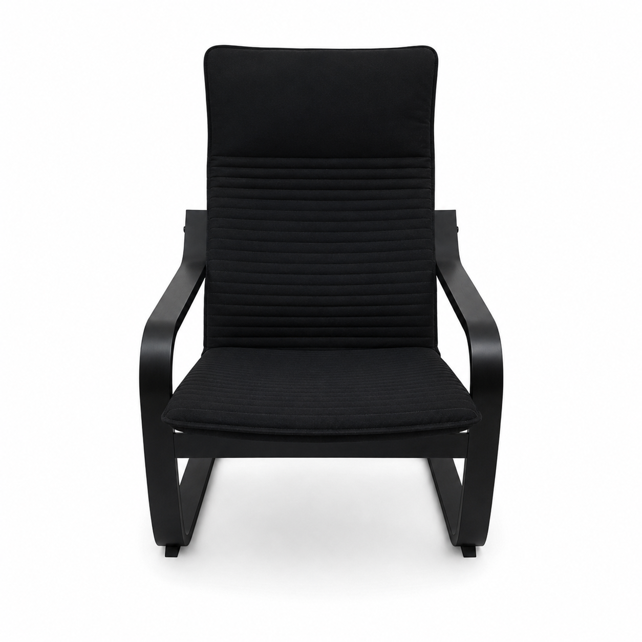 IKEA POÄNG Armchair with Knisa Black Cushion – Black-Brown – 68 × 83 × 100 cm