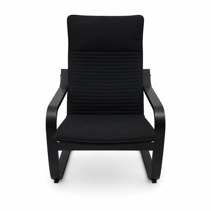IKEA POÄNG Armchair with Knisa Black Cushion – Black-Brown – 68 × 83 × 100 cm