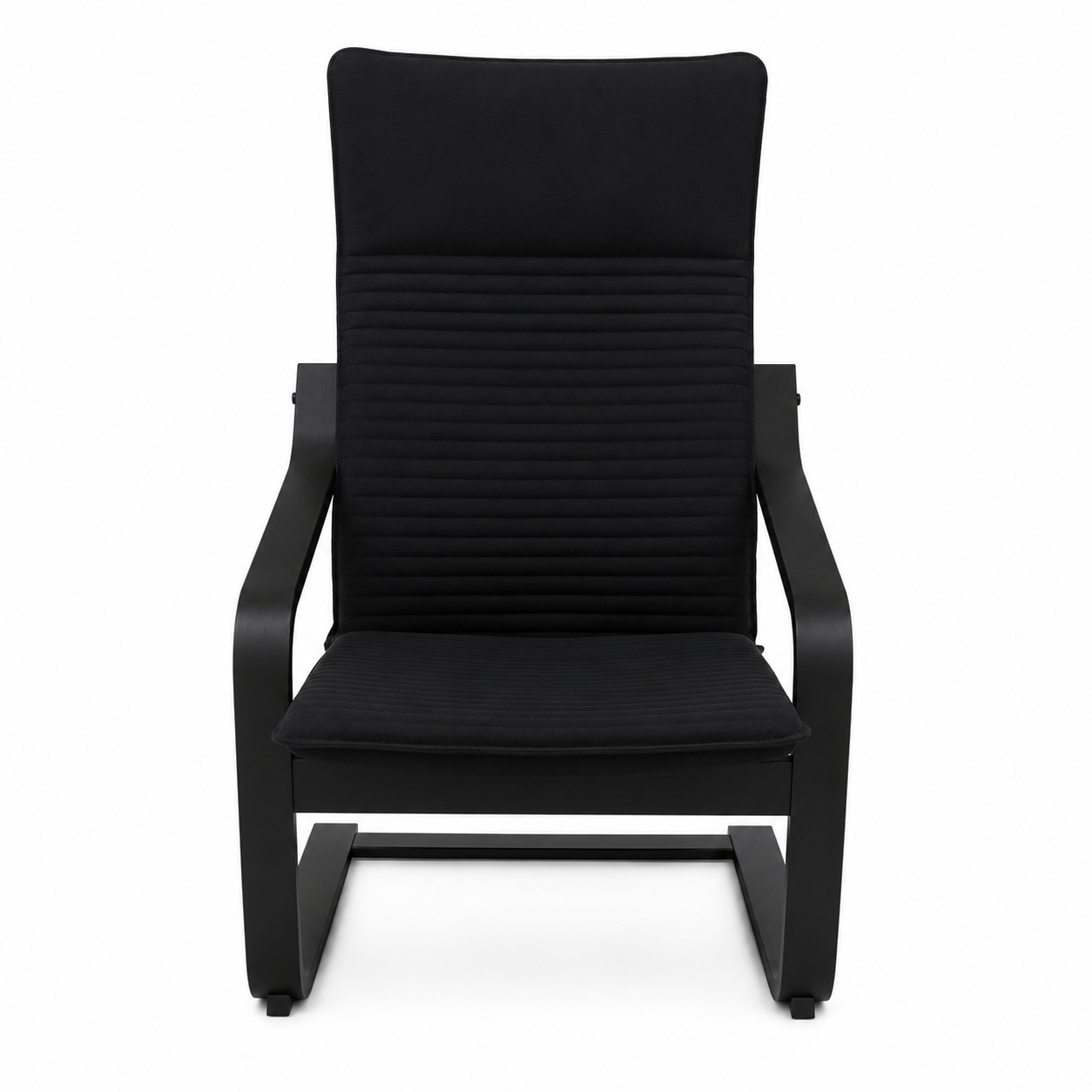 IKEA POÄNG Armchair with Knisa Black Cushion – Black-Brown – 68 × 83 × 100 cm