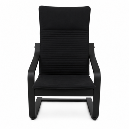 IKEA POÄNG Armchair with Knisa Black Cushion – Black-Brown – 68 × 83 × 100 cm