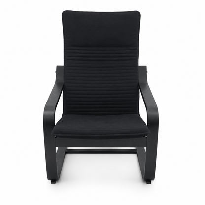 IKEA POÄNG Armchair with Knisa Black Cushion – Black-Brown – 68 × 83 × 100 cm