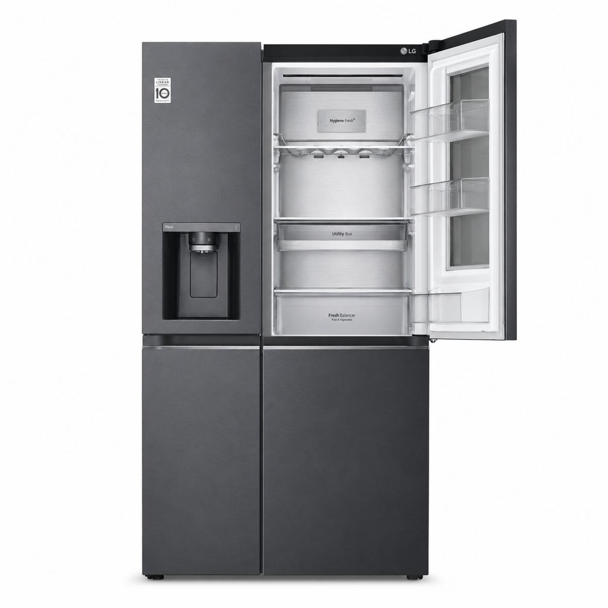 LG GR-X267CQES InstaView™ Side-by-Side Refrigerator – 617L – Matte Black