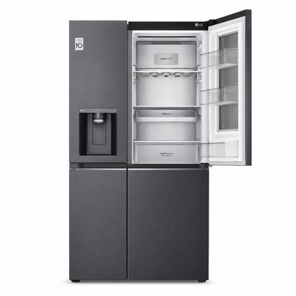 LG GR-X267CQES InstaView™ Side-by-Side Refrigerator – 617L – Matte Black