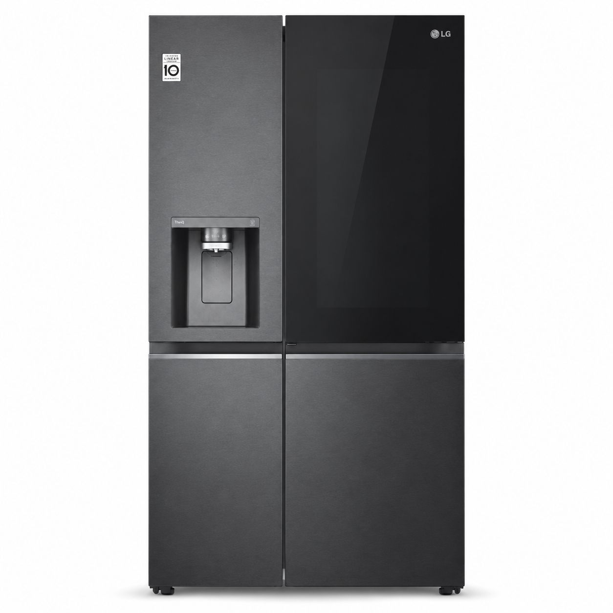 LG GR-X267CQES InstaView™ Side-by-Side Refrigerator – 617L – Matte Black