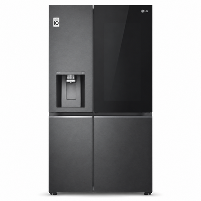 LG GR-X267CQES InstaView™ Side-by-Side Refrigerator – 617L – Matte Black