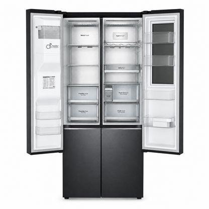 LG GR-X267CQES InstaView™ Side-by-Side Refrigerator – 617L – Matte Black