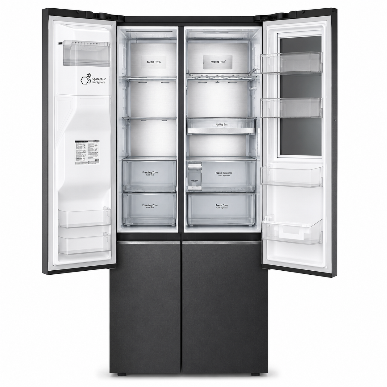LG GR-X267CQES InstaView™ Side-by-Side Refrigerator – 617L – Matte Black