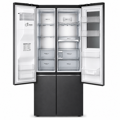 LG GR-X267CQES InstaView™ Side-by-Side Refrigerator – 617L – Matte Black