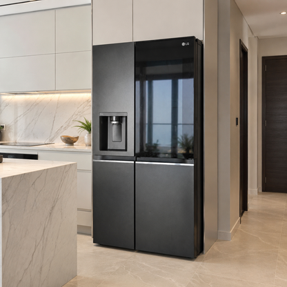 LG GR-X267CQES InstaView™ Side-by-Side Refrigerator – 617L – Matte Black