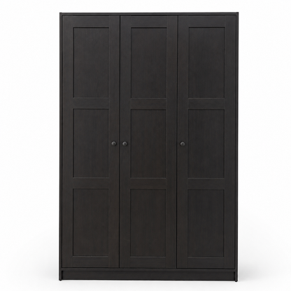 IKEA RAKKESTAD 3-Door Wardrobe – Black-Brown – 117 × 55 × 176 cm