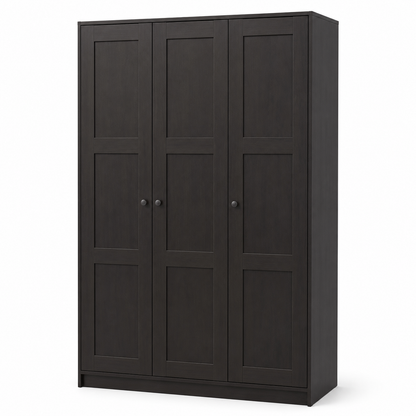 IKEA RAKKESTAD 3-Door Wardrobe – Black-Brown – 117 × 55 × 176 cm
