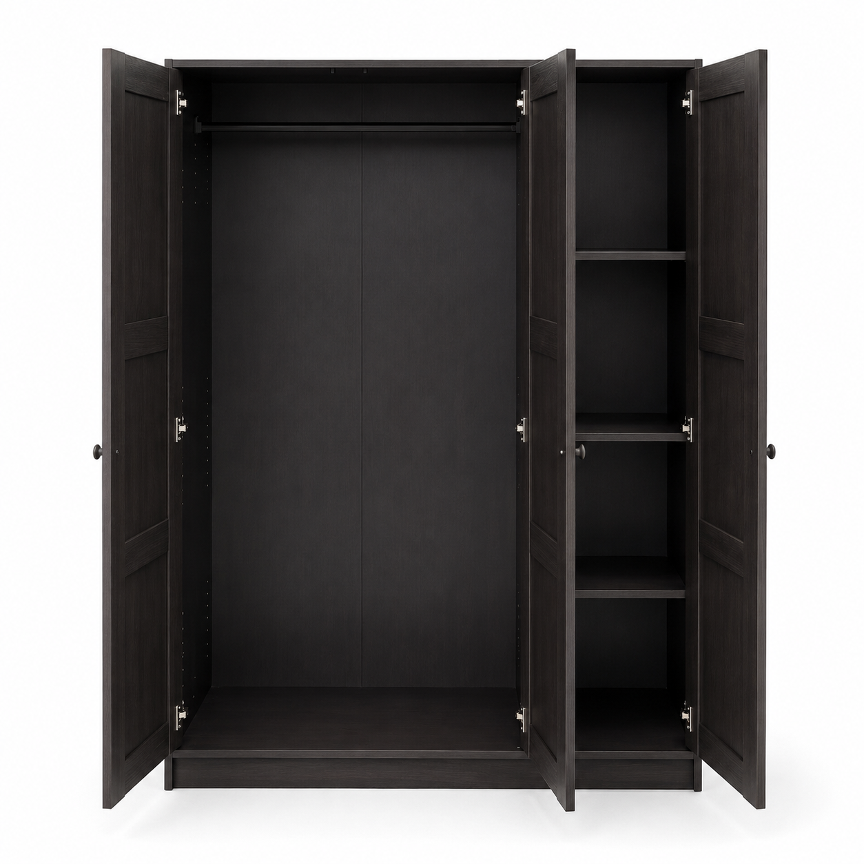 IKEA RAKKESTAD 3-Door Wardrobe – Black-Brown – 117 × 55 × 176 cm